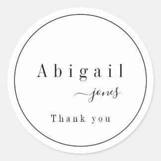 Sticker Rond Simple Script Modern Luxe merci