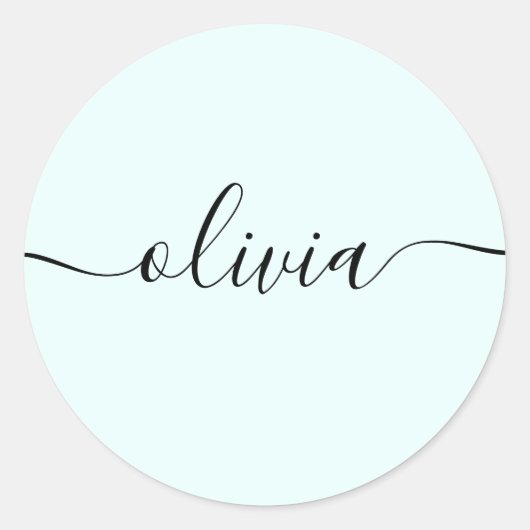 Sticker Rond Simple signature personnalisée - Mention de script (Devant)