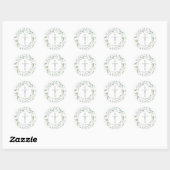 Sticker Rond Simple Silver Cross Laurel Garland Green (Feuille)