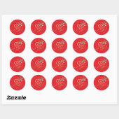 Sticker Rond Simple Sprig Faux Foil Noël (Feuille)