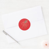 Sticker Rond Simple Sprig Faux Foil Noël (Enveloppe)
