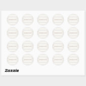Sticker Rond Simple stylé FAUX Silver and White Stripes 2 (Feuille)