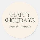 Sticker Rond Simple Style Happy Holidays | Côte d'Ivoire verte (Devant)