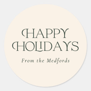Sticker Rond Simple Style Happy Holidays Côte d'Ivoire verte