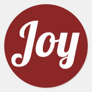 Sticker Rond Simple stylish Minimal Cherry Red Joy Joyeux Noël