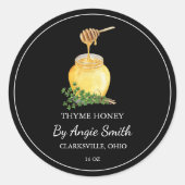 Sticker Rond Simple Thyme Infused Honey Label (Devant)