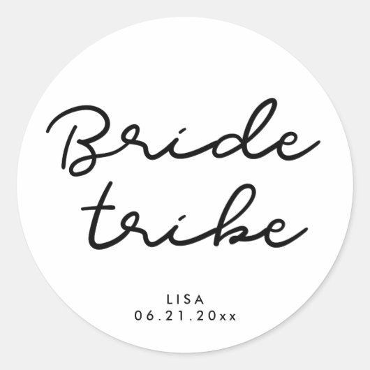 Sticker Rond Simple Tribe de mariée (Devant)