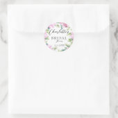 Sticker Rond Simple, tropical, floral, douche de mariée (Sac)