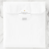 Sticker Rond Simple typographie luxueuse moderne blanche cl (Sac)