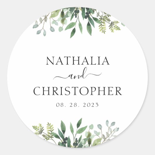 Sticker Rond Simple verdure Eucalyptus Botanique (Devant)