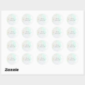Sticker Rond Simple vert clair & violet Mandala Custom Classic (Feuille)
