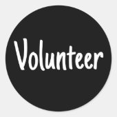 Sticker Rond Simple volontaire noir et blanc (Devant)