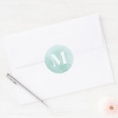 Sticker Rond Simple Watercolor Monogram (Enveloppe)