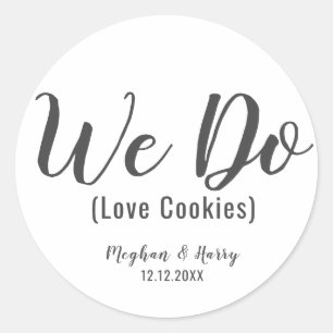 Sticker Rond Simple We Do Love Cookies Wedding Favor Treat
