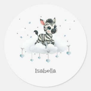 Sticker Rond Simple zèbre de dessin animé mignon