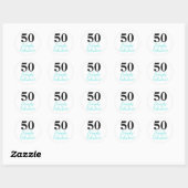 Sticker Rond Simplement 50 ans et Fabulux 50e Anniversaire (Feuille)