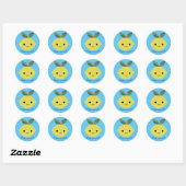 Sticker Rond Simplement le Zest Cute Kawaii Lemon (Feuille)