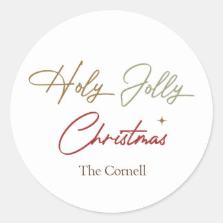 Sticker Rond Simplement Script de Noël