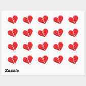 Sticker Rond simplement un cœur brisé (Feuille)