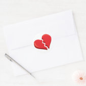 Sticker Rond simplement un cœur brisé (Enveloppe)