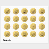 Sticker Rond Simplicité LOVE Faux Gold Foil Mariage Initiales P (Feuille)