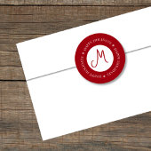 Sticker Rond Simplistic Snowflakes Joyeuses Vacances Monogramme