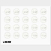Sticker Rond Simply Chic Mariage Initiales Pearl White ID1046 (Feuille)