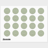 Sticker Rond Simply Chic Mariage Sage/Moss Green ID1046 (Feuille)
