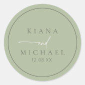 Sticker Rond Simply Chic Mariage Sage/Moss Green ID1046 (Devant)