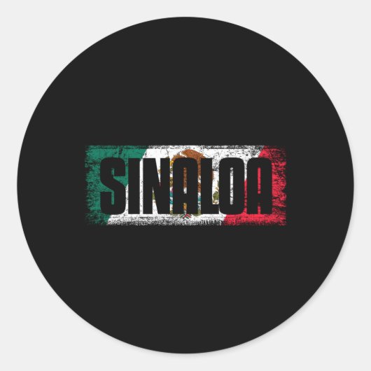 Sticker Rond Sinaloa Con La Bandera De Mã©Xico (Devant)