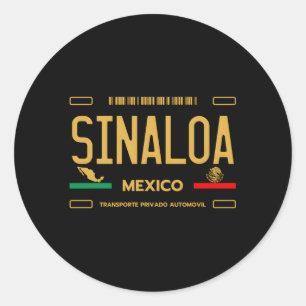 Sticker Rond Sinaloa Mexique Plaque de licence Esthétique Sinal