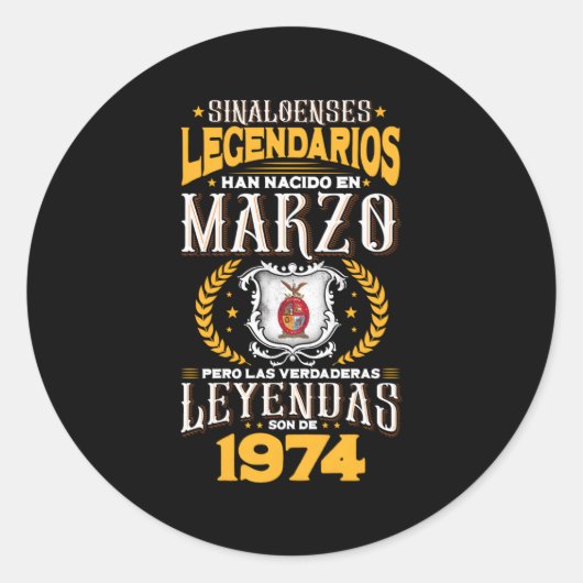 Sticker Rond Sinaloenses Legendarios Son De Marzo 1974 (Devant)