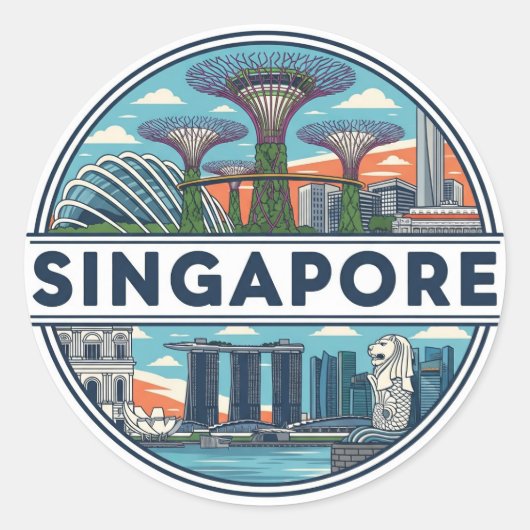 Sticker Rond Singapore (Devant)