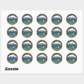 STICKER ROND SINGAPOUR (Feuille)