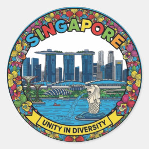 STICKER ROND SINGAPOUR