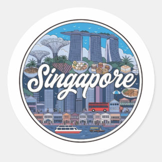 STICKER ROND SINGAPOUR
