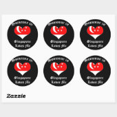 Sticker Rond Singapour (Feuille)