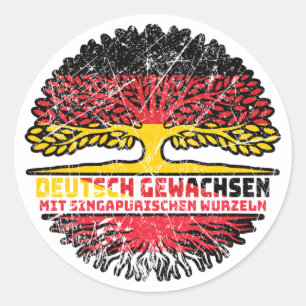 Sticker Rond Singapour Deutsch Deutschland Baum