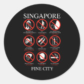 Sticker Rond Singare Fine City Funny Rules  (Devant)