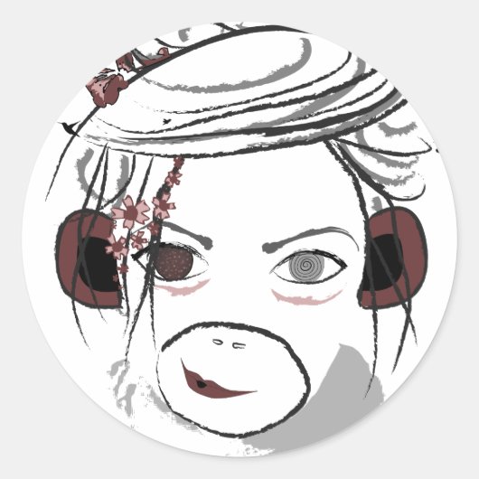 Sticker Rond singe. (Devant)