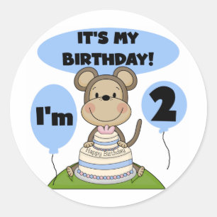 Sticker Rond Singe Anniversaire Garçon 2e T-shirts et cadeaux