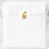 Sticker Rond Singe avec banane (Sac)