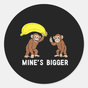 Sticker Rond Singe Avec Des Mines De Banane Blagues Plus Drôles
