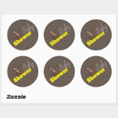 Sticker Rond Singe, Baby shower (Feuille)