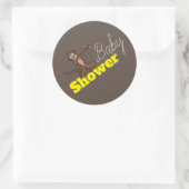 Sticker Rond Singe, Baby shower (Sac)