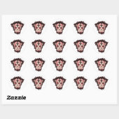 Sticker Rond singe crâne de sucre (Feuille)