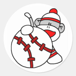 Sticker Rond Singe de baseball