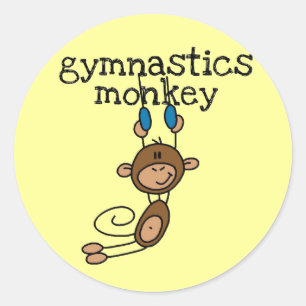 Sticker Rond Singe de la gymnastique