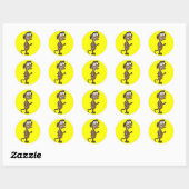 Sticker Rond Singe de ondulation (Feuille)