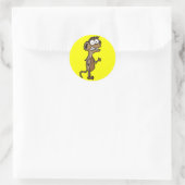Sticker Rond Singe de ondulation (Sac)